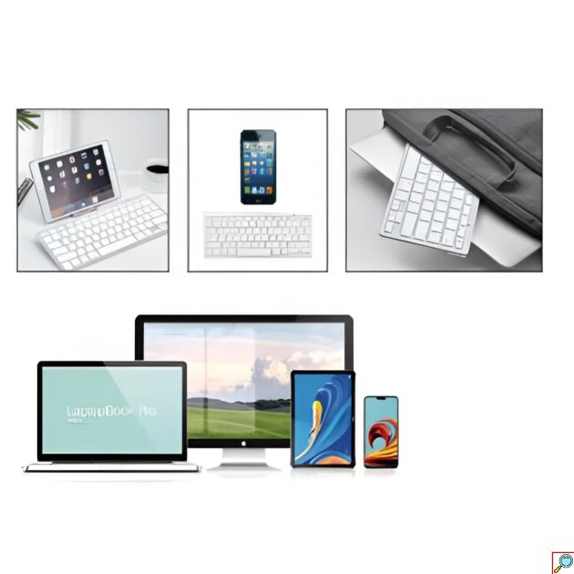 Ασύρματο Πληκτρολόγιο Bluetooth 28.5 x 12cm Λευκό - Arrango