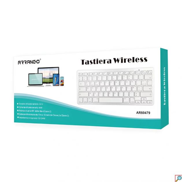 Ασύρματο Πληκτρολόγιο Bluetooth 28.5 x 12cm Λευκό - Arrango