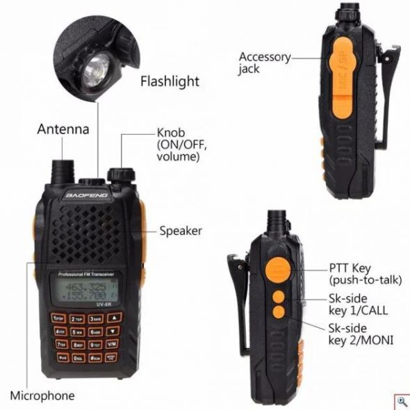 4 Ασύρματοι Φορητοί Πομποδέκτες Walkie Talkie Αμφίδρομη Eνδοεπικοινωνία Two Way Audio UHF VHF Pofung