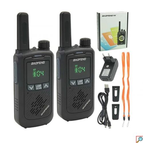 Ασύρματοι Πομποδέκτες Walkie Talkie Baofeng Μαύρο (2 Τμχ)
