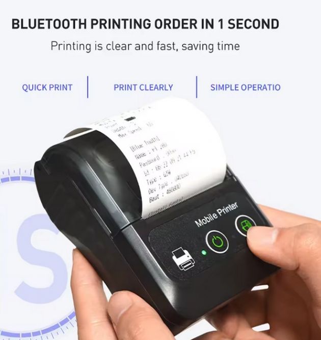 Ασύρματος Θερμικός Εκτυπωτής Αποδείξεων 58mm - 2 Ιντσών - Με Υποστήριξη ESC, POS
