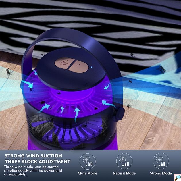 Αθόρυβος LED Εξολοθρευτής Εντόμων Andowl 10W με USB Θύρα, UV Φωτισμό & Ανεμιστήρα 