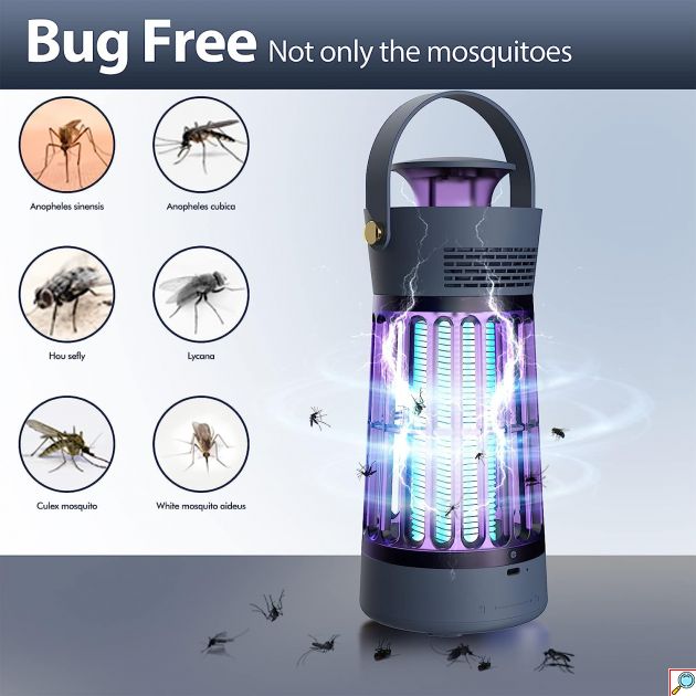 Αθόρυβος LED Εξολοθρευτής Εντόμων Andowl 10W με USB Θύρα, UV Φωτισμό & Ανεμιστήρα 