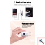 Φορτιστής Ρεύματος για Γρήγορη Φόρτιση με δύο Θύρες USB και Καλώδιο Micro USB - 2 USB Charger Awei