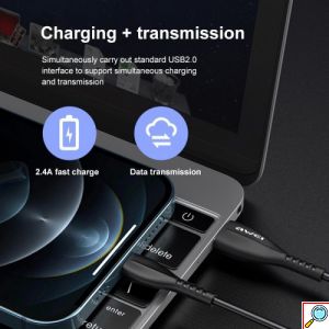 Awei Καλώδιο Γρήγορης Φόρτισης & Μεταφοράς Δεδομένων 1m USB σε Lightning για iPhone