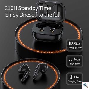 Bluetooth Ακουστικά TWS HiFi Sound με Θήκη Φόρτισης Awei T36- Black