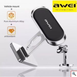 Μαγνητική Βάση Κινητού Αυτοκινήτου Awei σε Ασημί Χρώμα
