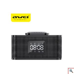 Φορητό Ρολόι / Ηχείο / PowerBank 8000mAh με Ασύρματο Φορτιστή, Bluetooth Σύνδεση & Μπαταρία Επαναφορτιζόμενη USB 4 σε 1 AWEI 