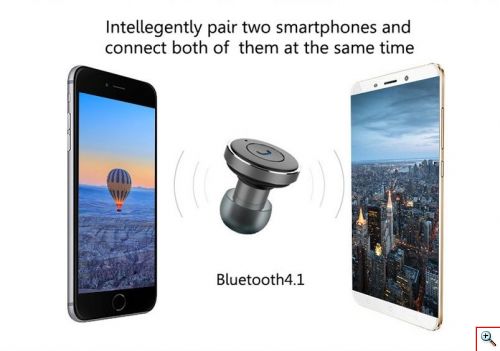 Επαναφορτιζόμενο Handsfree Bluetooth Ακουστικό & USB Φορτιστής Αυτοκινήτου AWEI 2 σε 1