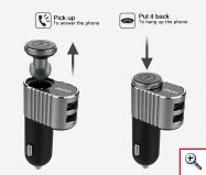 Επαναφορτιζόμενο Handsfree Bluetooth Ακουστικό & USB Φορτιστής Αυτοκινήτου AWEI 2 σε 1
