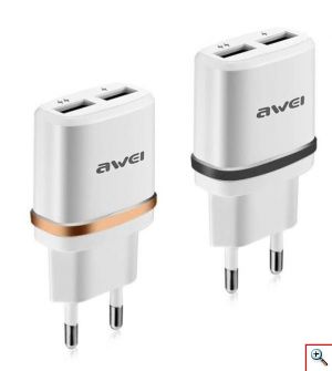 Αντάπτορας Φορτιστή με 2 θύρες USB AWEI C-930