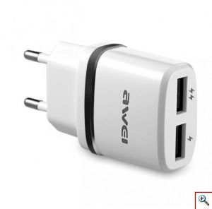 Αντάπτορας Φορτιστή με 2 θύρες USB AWEI C-930