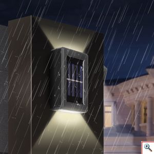 Αυτόνομο Αδιάβροχο Ηλιακό Φωτιστικό LED Τοίχου με Ενσωματωμένο Φωτοκύτταρο & Αυτόματη Λειτουργία την Νύχτα, YD-36 OΕΜ