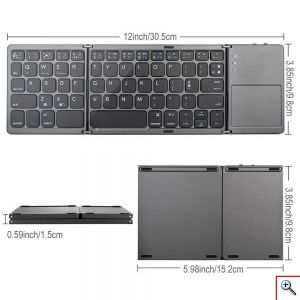 Ασύρματο Αναδιπλούμενο Πληκτρολόγιο με Touchpad Foldable Touchpad Bluetooth Keyboard RF1001