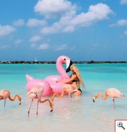Φουσκωτό Στρώμα Flamingo 150cm
