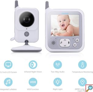 Ασύρματη Ενδοεπικοινωνία Μωρού - Baby Monitor με Οθόνη 3.2