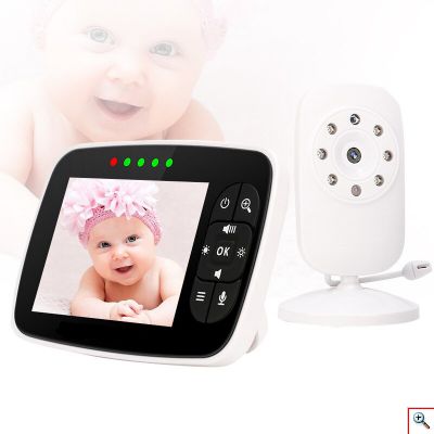 Baby Monitor 3.5″ LCD με Αισθητήρα IR, Θερμοκρασίας, Νυχτερινή Λήψη & Ενδοεπικοινωνία SM-35