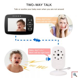 Baby Monitor 3.5″ LCD με Αισθητήρα IR, Θερμοκρασίας, Νυχτερινή Λήψη & Ενδοεπικοινωνία SM-35