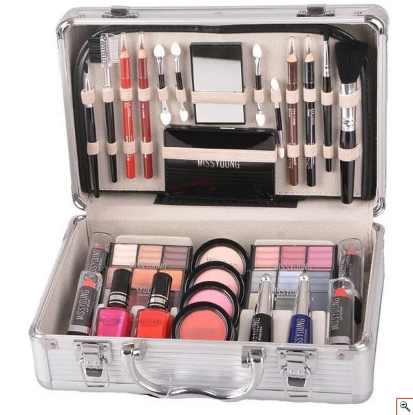 Πλήρες Σέτ Βαλιτσάκι Μακιγιάζ - Miss Young Make Up Kit Small - Αλουμινένιο MC1157