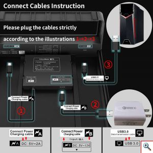 Βάση για Οθόνη Υπολογιστή Η/Υ, 4x USB HUB & Ασύρματος Φορτιστής Fast Charge Vaydeer - Μαύρο Αλουμινίου
