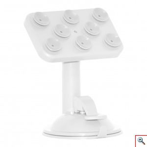 Βάση Αυτοκινήτου Universal με Βεντούζες για GPS Συσκευές και Κινητά Τηλέφωνα με Αντιολισθητική Επιφάνεια - Λευκό