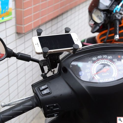 Μεταλλική Βάση Φορτιστής USB Κινητού Δαγκάνα με Spider Grip για Μηχανή & Ποδήλατο