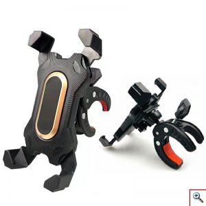 Βάση Στήριξης Κινητού Universal για Τιμόνι Μηχανής & Ποδήλατου, Χρώμα Μαύρο με Χρυσό, SH-3099, OEM