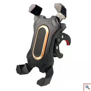 Βάση Στήριξης Κινητού Universal για Τιμόνι Μηχανής & Ποδήλατου, Χρώμα Μαύρο με Χρυσό, SH-3099, OEM