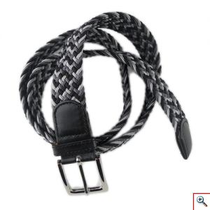 Ασπρόμαυρη Πλεκτή Ελαστική Ανδρική Ζώνη