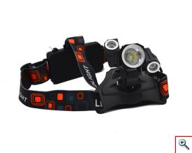 Τριπλός Φακός Κεφαλής-Ποδηλάτου 180° 800LΜ Υψηλής Φωτεινότητας CREE T6 LED
