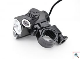 Τριπλός Φακός Κεφαλής-Ποδηλάτου 180° 800LΜ Υψηλής Φωτεινότητας CREE T6 LED