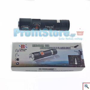 Mini Tactical Φακός ZOOM 200LM USB - Υψηλής Φωτεινότητας BL-616-T6 ZOOM