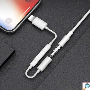 Αντάπτορας - Μετατροπέας Lightning σε 3.5mm Headphone Jack Bluetooth με Χειρισμό Έντασης & Handsfree 14cm Λευκό