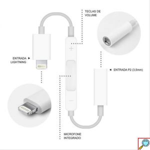 Αντάπτορας - Μετατροπέας Lightning σε 3.5mm Headphone Jack Bluetooth με Χειρισμό Έντασης & Handsfree 14cm Λευκό