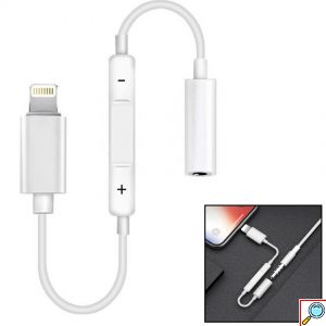 Αντάπτορας - Μετατροπέας Lightning σε 3.5mm Headphone Jack Bluetooth με Χειρισμό Έντασης & Handsfree 14cm Λευκό