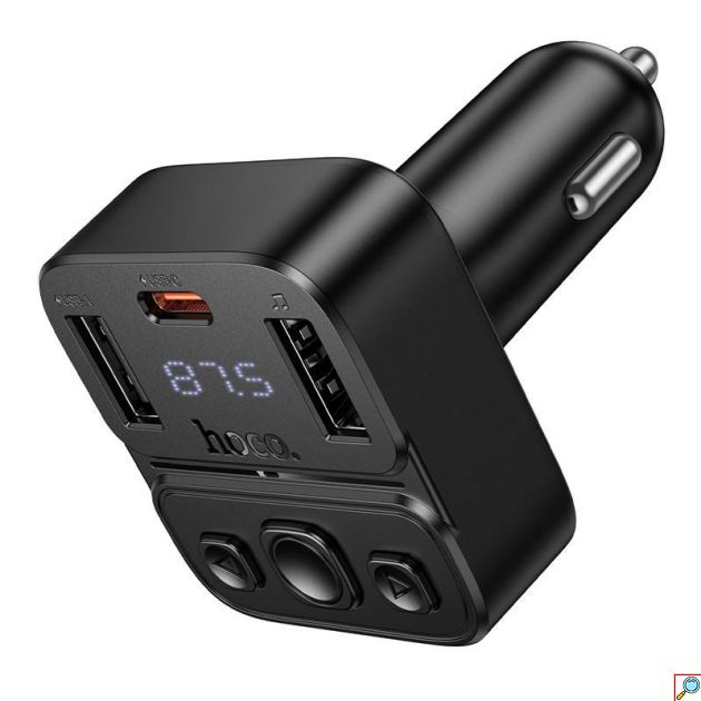 Hoco E87 Delta – Bluetooth FM Transmitter 35W με USB-A & USB-C | Ασύρματη Μουσική & Γρήγορη Φόρτιση Αυτοκινήτου