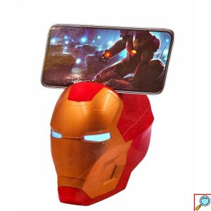 Ασύρματο Ηχείο Bluetooth 5W και Βάση Κινητού Iron Man Κόκκινο-Χρυσαφί