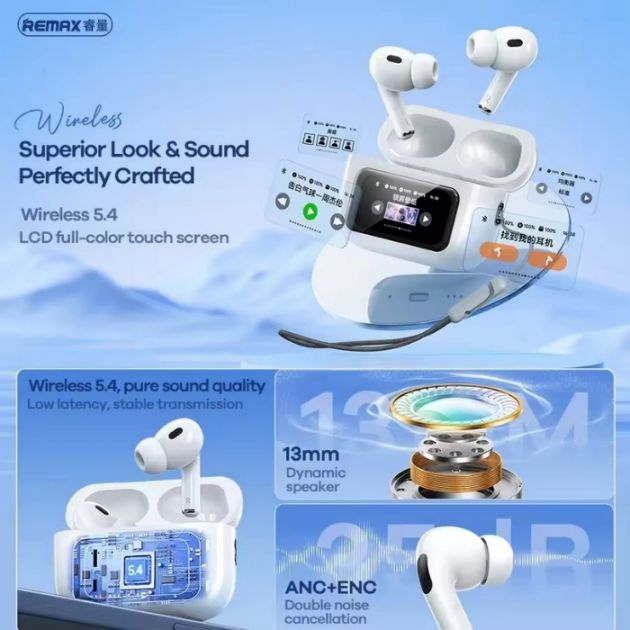 Bluetooth In-ear Ακουστικά με Έγχρωμη Οθόνη & Θήκη Φόρτισης - Remax CozyPods