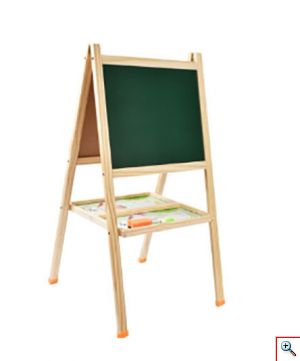 Διπλός Ξύλινος Παιδικός Μαγνητικός Πίνακας & Πίνακας Ζωγραφικής Διπλής Όψης με Αποθηκευτικό Χώρο για Κιμωλία & Μαρκαδόρο 80 x 40cm