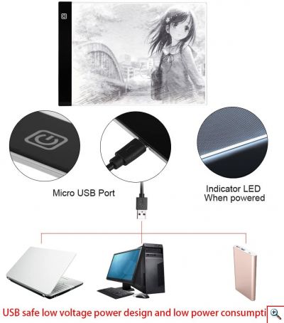 LED Πάνελ Φωτισμού για Σχεδίαση & Ζωγραφική - Tablet Ακρυλικό για Ξεπατικωτούρα