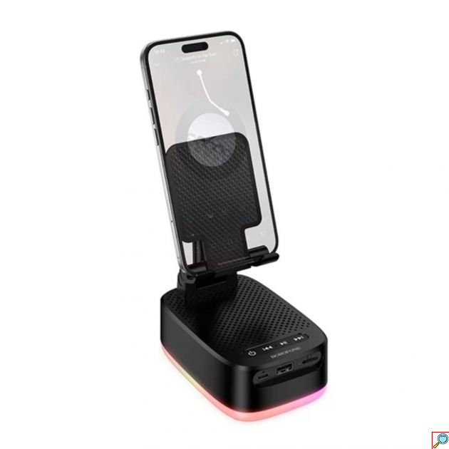 Borofone 3-σε-1 Βάση Κινητού με Bluetooth Ηχείο και Power Bank – Πολυλειτουργικός Σταθμός Φόρτισης, Ασύρματο Ηχείο και Ρυθμιζόμενη Βάση