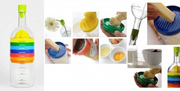 Πολυεργαλείο κουζίνας με 8 διαφορετικά εξαρτήματα σε σχήμα μπουκάλι