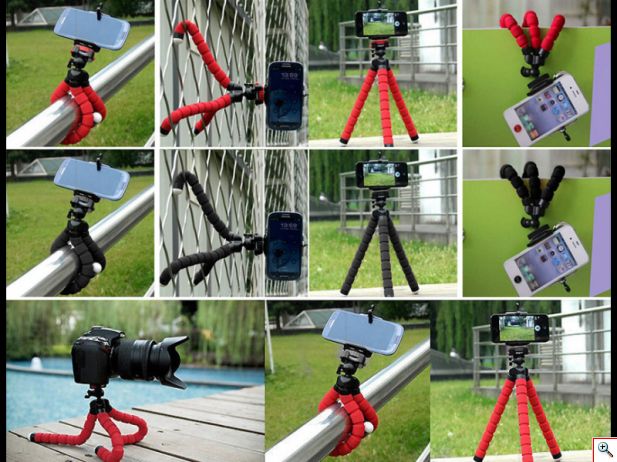 Μίνι Ευλύγιστο Τρίποδο για Κάμερες, Κινητά, Actioncam με Ευλύγιστα Αφρώδη Πόδια - Octopus Mini Universal Smartphone Tripod & Adjustable Stand