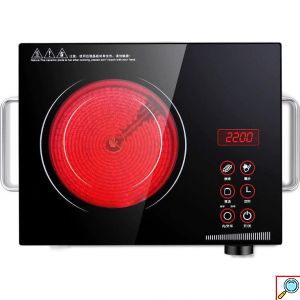 Boxiya® Επιτραπέζια Μονή Εστία 2200W Κεραμική Inox με Διακόπτες Αφής - Χρονοδιακόπτη - 7 Επιλογές Μαγειρέματος & Ρυθμιζόμενο Θερμοστάτη