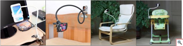 Universal βάση 2 σε 1 με ευλύγιστο βραχίονα, κλιπ & βεντούζα για κινητά τηλέφωνα, iPhone, smartphones & GPS 