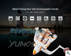 Μηχανισμός για Καλάμι Ψαρέματος με 13 Ρουλεμάν & Οδηγό Πετονιάς Yumoshi BX-7000