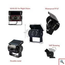 Αδιάβροχη Κάμερα Οπισθοπορείας 12V/24V