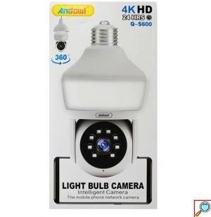 ANDOWL Smart Κάμερα Παρακολούθησης Wi-Fi 4K με Ηχείο σε Σχήμα Λάμπας Q-S600