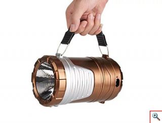 Πτυσσόμενος Ηλιακός Φακός Φανάρι Camping Led 1W+6LED & PowerBank GSH 7088A