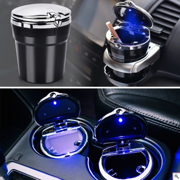 LED Φωτιζόμενο Φορητό Σταχτοδοχείο Τασάκι Αυτοκινήτου - Car Ashtray